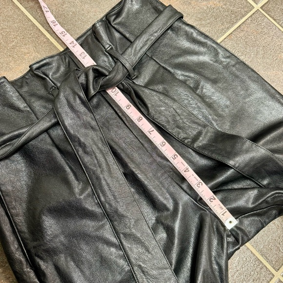 Commando Faux Leather Paperbag Tie Waist Tapered Leg Pants Black Small S - Picture 11 of 14